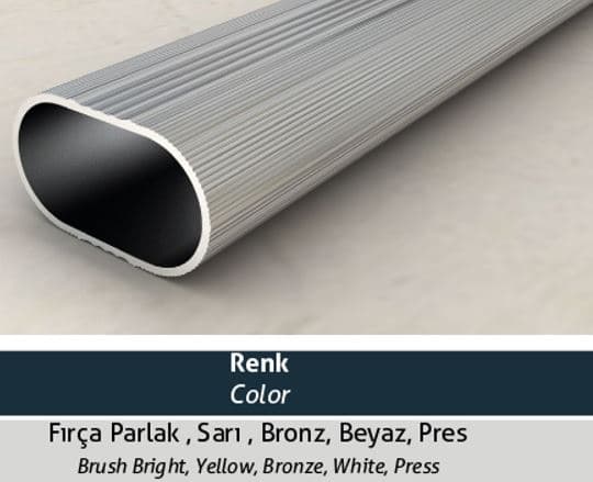 27mm Çizgili Geniş Oval Mobilya Profili