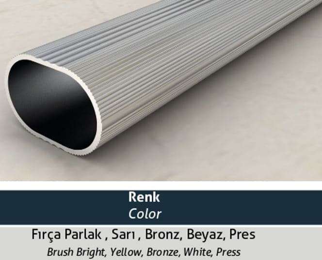 22mm Dar Oval Askılık Mobilya Profili