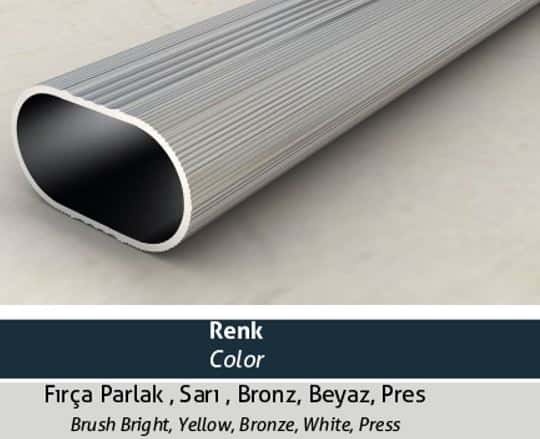 27mm Çizgili Geniş Oval Mobilya Profili